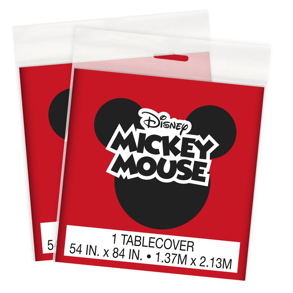 Disney Mickey Mouse Birthday Plastic Party Tablecloths, 84in x 54in