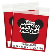 Disney Mickey Mouse Birthday Plastic Party Tablecloths, 84in x 54in, 2ct