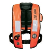 Mustang Survival Inflatable Work Vest with HIT (Auto Hydrostatic) with Back Flap and SOLAS Reflective Tape, Orange