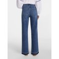 thumbnail image 4 of Scenario Women's and Women's Plus High Rise Straight Leg Let Down Hem Jeans, 27" Inseam, Sizes 0-28W, 4 of 7
