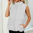 thumbnail image 6 of yoeyez Up To 60% Off Womens Puffer Vest Cropped Stand Collar Sleevelesss Coats Winter Warm Zip Up Jackets Lightweight Padded Outerwear With Pockets, 6 of 6