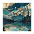 thumbnail image 4 of WYYP Mountain Lake Boat Square Tablecloth Waterproof 100% Polyester Fiber 46*46, 4 of 8