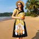 thumbnail image 4 of Easygdp Sunflower Gnomes 3 para Vestido Transpirable de Mujer, Vestido Suelto de Manga Corta con Pliegues y Bolsillos para el Verano, 4 of 6