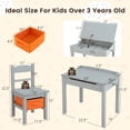 thumbnail image 3 of Gymax Kids Table and Chair Set Wood Activity Study Desk w/ Storage Drawer Hook Grey, 3 of 10