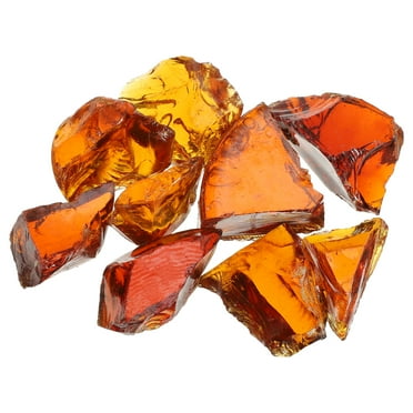 Uxcell Fire Glass for Fire Pit, 3-5cm(1-1/5" to 2") High Luster Reflective Glass Rocks, Brown
