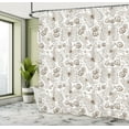 thumbnail image 5 of Ambesonne Botanical Shower Curtain, Botanical Drawn by Hand, 69"Wx70"L, Dark Rosewood and White, 5 of 5