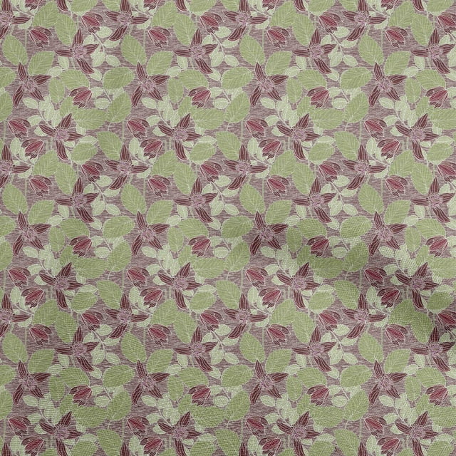 oneOone Polyester Spandex Brown Fabric Tropical Leaf Craft Projects Decor Fabric Printed By The Yard 56 Inch Wide