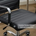 thumbnail image 5 of Office Desk Chair Leather, Conference Room Chairs with Wheels, Executive Modern High Back Ergonomic Swivel Rolling Ribbed Computer Chair, 5 of 13