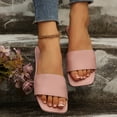 thumbnail image 4 of Purcolt Women's Flat Sandals Trendy Dressy Square Open Toe Faux PU Leather Slip On Slide Sandals Comfortable Cushi Oned Footbed Slippers, 4 of 9
