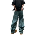 thumbnail image 3 of Mrmall Mens Wide Leg Jeans Baggy Y2K Hip Hop Loose Fit Denim Trousers Skater Jeans Streetwear, 3 of 6