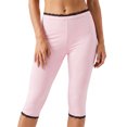 thumbnail image 1 of Pantalones capri para mujer, cintura elástica con ribete de encaje, largo 3/4, estilo cropped, para uso diario informal., 1 of 9