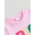 thumbnail image 6 of FEORJGP Toddler Girls Summer T-Shirts 1-5Y Kids Short Sleeve Shirts Fuzzy Letter Embroidery Crew Neck Pullover Loose Casual Fashion Tops, 6 of 9
