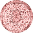 thumbnail image 1 of Ahgly Company Indoor Round Medallion Red Traditional Area Rugs, 4' Round, 1 of 4