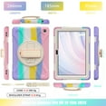 thumbnail image 3 of XYX Case for Fire HD 10 Tablet (13th Generation, 2023 Release) with 360 Degree Rotating, Hand Strap, Shoulder Strap, Colourful Pink, 3 of 7