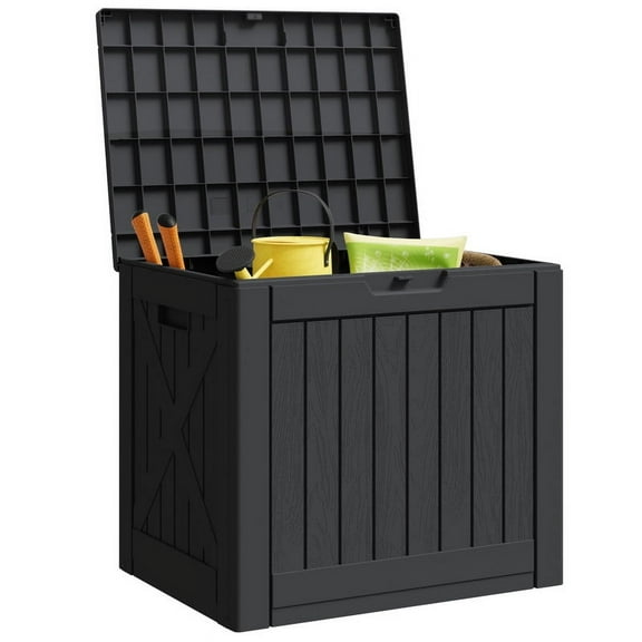 Patiowell 40 Gallon Outdoor Deck Box, Lockable Weatherproof Plastic Storage with Handles for Patio, Garden, Pool