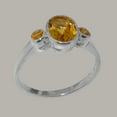 thumbnail image 2 of LBG British Made 10k White Gold Natural Citrine Womens Anniversary Ring - 33 size options - Size 5, 2 of 6