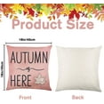 thumbnail image 6 of 4pcs Fall Pink Pumpkin Pillow Covers Decoration, 18x18in Autumn Blessed Welcome to Our Patch Buffalo Harvest Throw Cushion Case for Thanksgiving Farmhouse Couch Sofa Outdoor Home Decor, 6 of 6