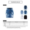 thumbnail image 2 of FashionMille Women Stretchy Slim Fit Distressed Short Denim Jean Mini Skirt, 2 of 4