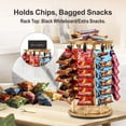 thumbnail image 6 of Increased Size Chip Display Rack, 5 Tiers 40 Clips Wooden Rotating Display Stand, Snack Rack for Pantry Retail Countertop, 22.5" (57.2 cm) High, 6 of 6