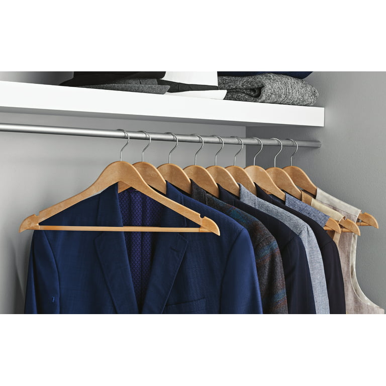 FSUTEG Standard Hangers-No Bump Hangers Rubber Coated Contour Metal Hanger,  Coat Jacket Hangers,Suit Hanger,T-Shirt Hanger-Black Hangers 20 Pack