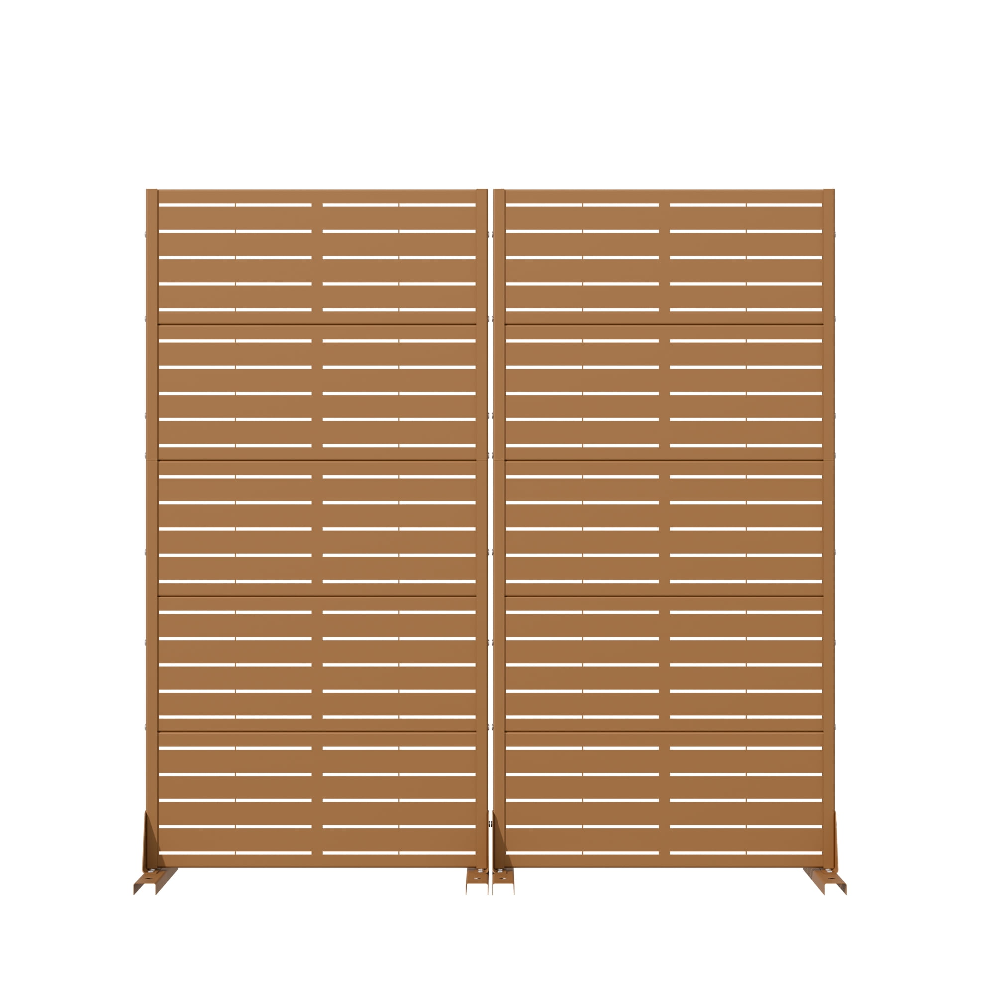 Metal Privacy Metal Screen Fence Panel Set of 2