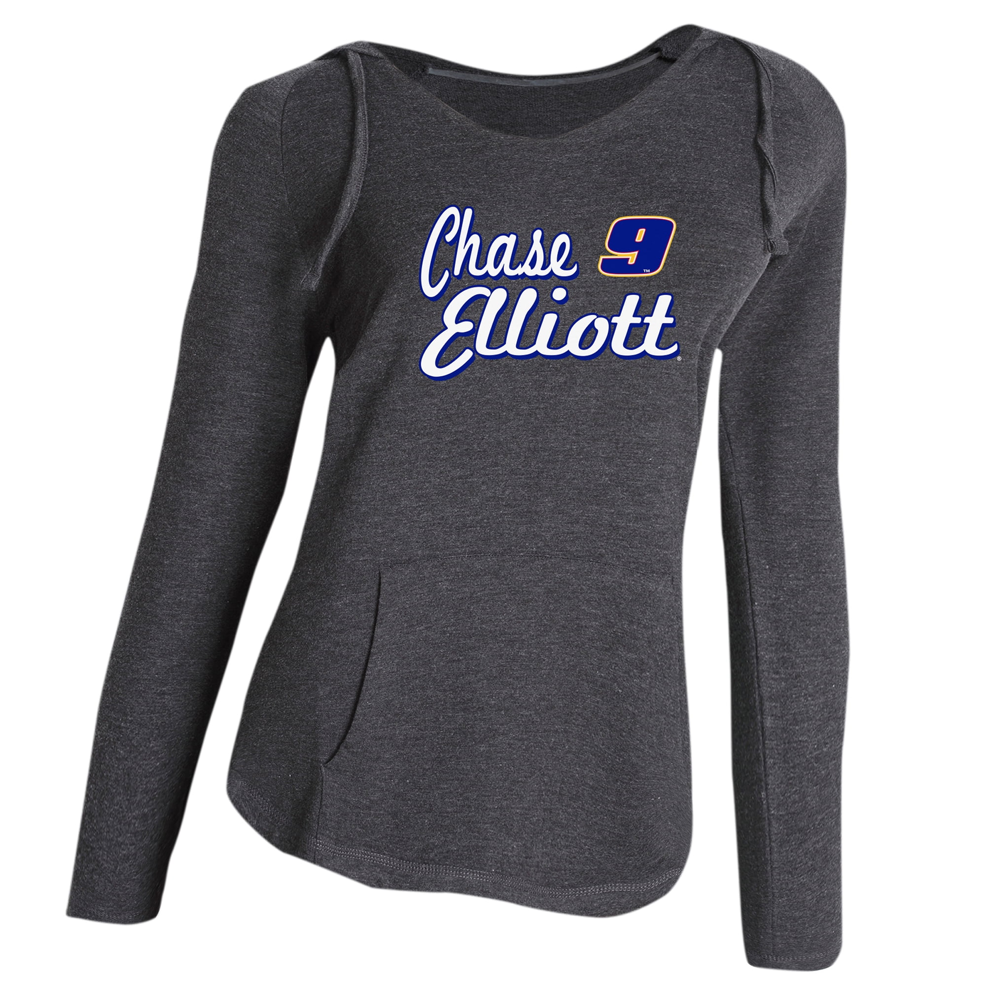 Women's Concepts Sport Charcoal Chase Elliott Tempo Long Sleeve Hooded T-Shirt by COLLEGE CONCEPTS