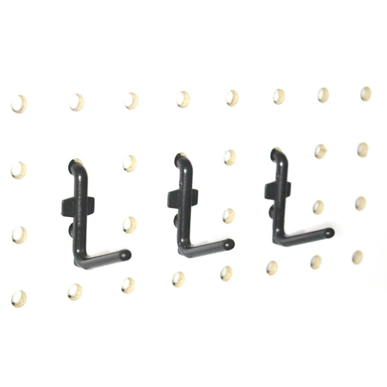 J & L Style Plastic Black Pegboard Locking Hooks Kits - Mulit-Packs |  Garage storage jewelry tools crafts Plastic Peg board hooks - 100