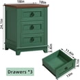 thumbnail image 2 of Joaxswe 3 Drawer Modern Farmhouse Nightstand, Wooden Bedside Table with Storage, Sturdy End Table for Bedroom Living Room, Green, 2 of 8