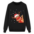 thumbnail image 2 of Family Matching Christmas Sweatshirts Crewneck Long Sleeve Shirts Graphic Reindeer Casual Printed Winter Tops Kids Black 2-3 Years, 2 of 3