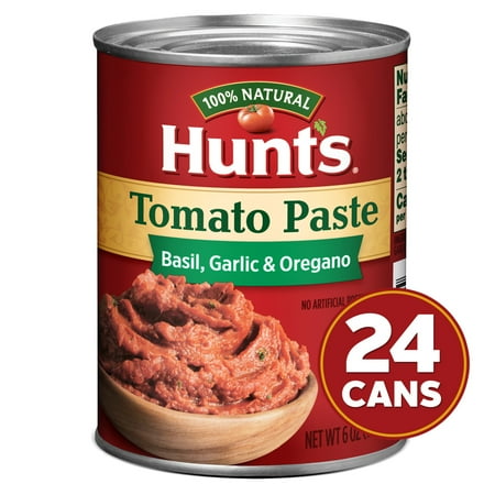 (24 pack) Hunt’s Tomato Paste with Basil, Garlic and Oregano, Perfect for Chili & Soups, 6 oz. Can