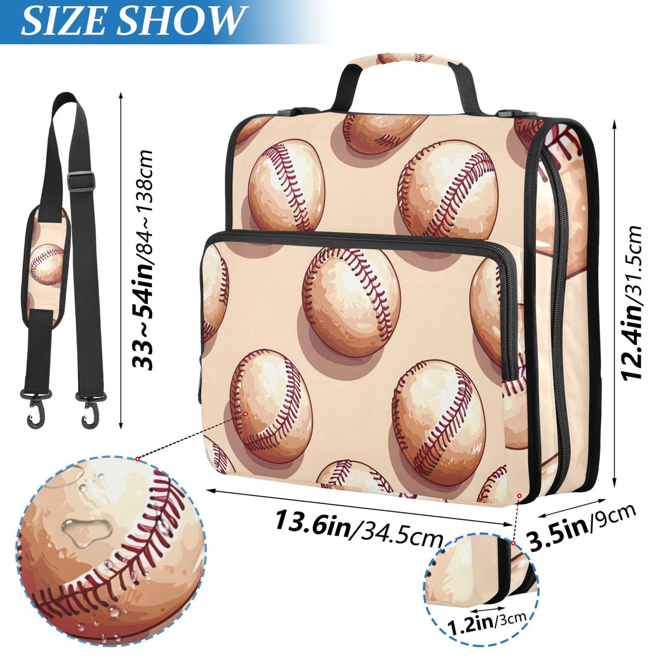 ALAZA Zipper Binder Retro Baseballs 3 Ring Trapper Keeper File Folder Organizer Bag