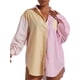 thumbnail image 5 of Txlixc Conjunto de dos piezas de verano para mujer, camisa de manga larga con botones y pantalones cortos a rayas Txlixc  Casual, 5 of 9