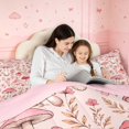 thumbnail image 4 of Homewish Cute Botanical Mushrooms Full Size Comforter Sets,Romantic Flowers Bedding Comforter Set,Pink,Pink Reversible,3pcs,1 Comforter and 2 Pillowcases, 4 of 7