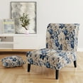 thumbnail image 2 of Designart "Renaissance Florals: Blue Victorian Elegance IV" Blue Floral Upholstered Accent Chair - Cottage Arm Chair For Bedroom, 2 of 7