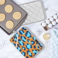 thumbnail image 6 of Orange Blue Leopard Pattern Pot Holder Set 2 Piece Non-Slip Oven Hot Pads Heat Resistant Durable 7x9.8in, 6 of 7