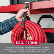 VELCRO Brand EASY HANG Magnet Strap Hook and Loop Fastener, Holds 10lbs, Metal Surfaces like Cabinets, Shelves, Refrigerators Hang Extension Cords, Hoses, Medium 16 x 1