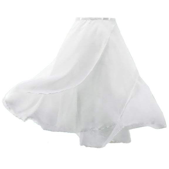 Long Ballet Wrap Skirt Women'S Chiffon Dance Performance with Waist Tie