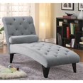 thumbnail image 2 of Natural Greige Chaise Longue Touffetée avec Petit Coussin en Gris, 2 of 2