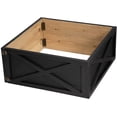 thumbnail image 3 of glitzhome Washed Black Wooden Tree Collar Tree Stand Cover Christmas Tree Skirt Tree Box, 26" L X 26" W, 3 of 8