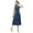 Royal Blue, variant on Moomaya Solid Cotton Sleeveless Dress, V-Neck Smocked Waist Tiered Midi Dress
