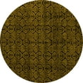 thumbnail image 1 of Ahgly Company Indoor Round Oriental Yellow Modern Area Rugs, 6' Round, 1 of 4