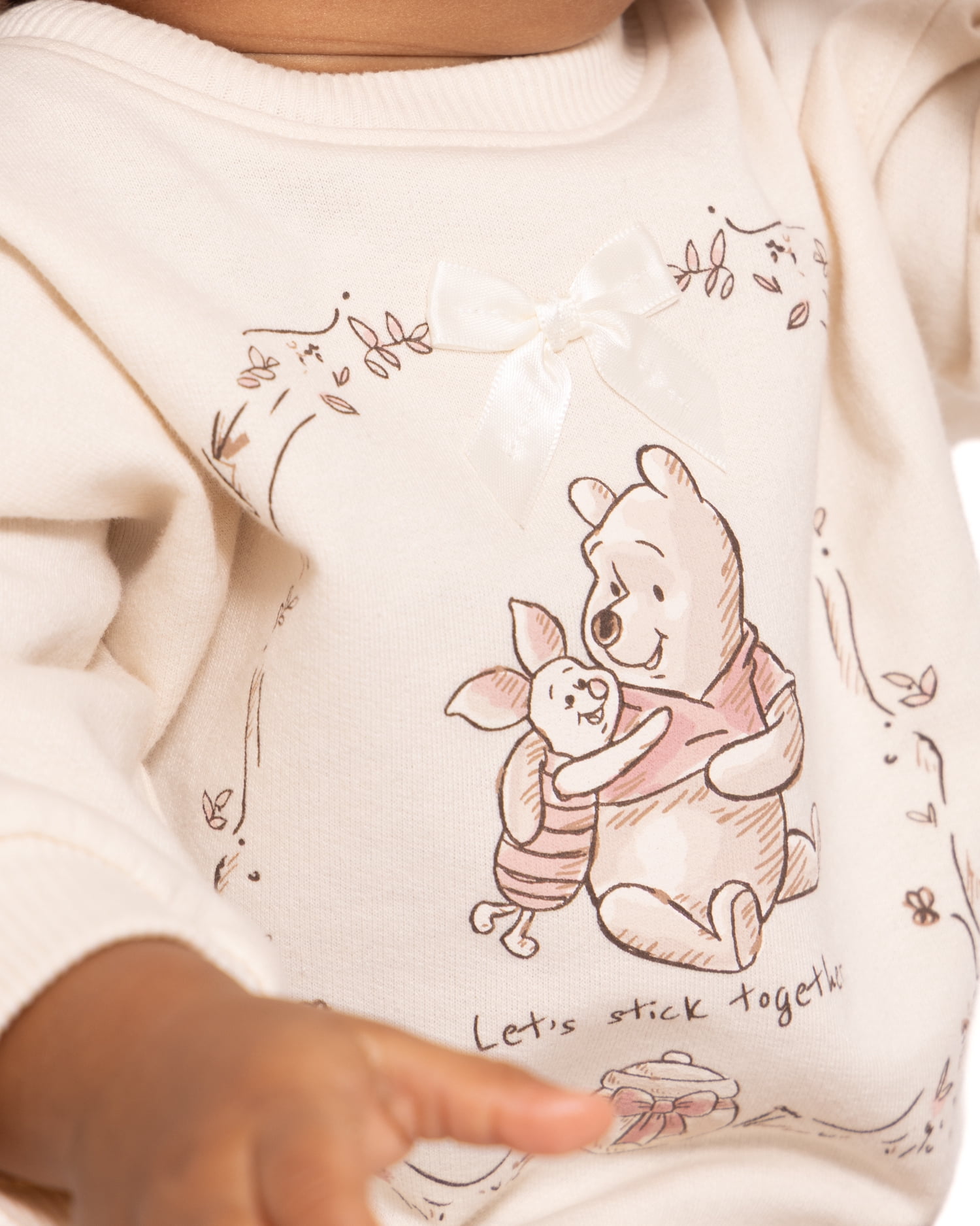 Winnie the Pooh Baby Girl's Crewneck Sweatshirt, Leggings and Headband, 3 Piece, Sizes 0/3M-24M