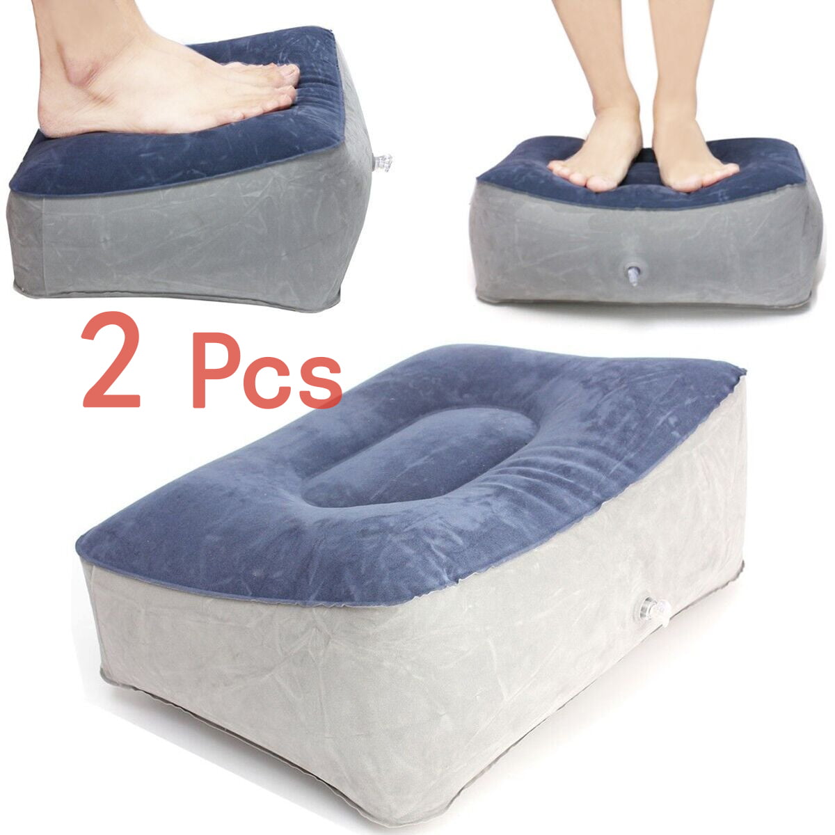 Sofa Under Desk Car Office Inflatable Foot Pad Travel Foot Rest with Inflatable Pillow for Airplane