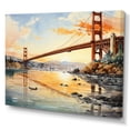 thumbnail image 2 of Designart "Golden Gateway Orange Bridge V" Bridges Wall Decor, 2 of 5
