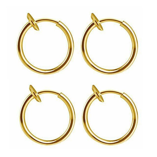 Boucles d'Oreilles Rétractables Pas Besoin de Perçage Hommes Femmes Boucles d'Oreilles Classiques Hip-hop