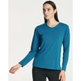 thumbnail image 4 of Real Essentials 4-Pack: Women's Dry-Fit Long-Sleeve V-Neck Athletic Workout Shirt (Available in Plus Size), 4 of 7