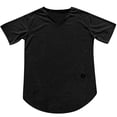 thumbnail image 2 of Mens Plus Size Shirts Summer Solid Color Slim Fit V-neck Fashion Short Sleeve Top T-shirt, 2 of 4