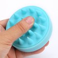 thumbnail image 3 of Cepillo de silicona para el cabello para champú y masaje del cuero cabelludo, masajeador de cabeza [húmedo y seco], limpieza profunda y exfoliación suave, azul, 3 of 4