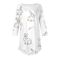 thumbnail image 4 of Women's Easter Themed 3/4 Sleeve Round Neck Loose Blouse For Casual Spring Holiday Outfits, 4 of 5