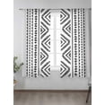 thumbnail image 2 of Sheer Curtains 63 Inch Length 2 Panels Set for Bedroom, Black Boho Semi Sheer Curtains for Windows, Vintage Southwestern Geometric Stripes Voile Window Treatments Rod Pocket Curtain, 2 of 7